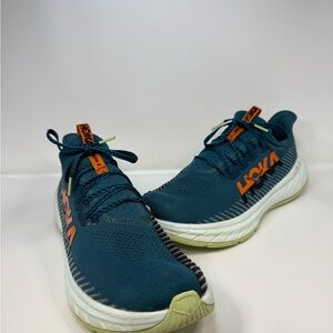 Hoka Men's Athletic Shoes - Teal and Orange Accents